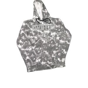 Led Zeppelin Men's Black Tie Dye Hoodie Sweatshirt 2021 Mythgem Ltd Size S